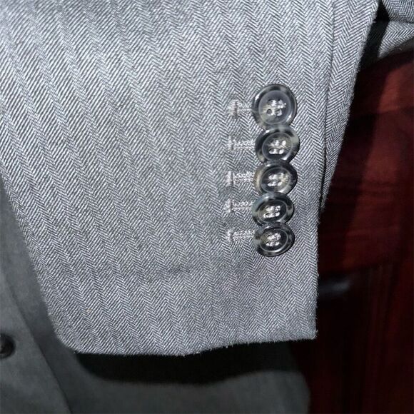 Vintage Stile Benetton Women's Gray Blazer Jacket Size 40 Business Casual Fitted - Picture 6 of 11